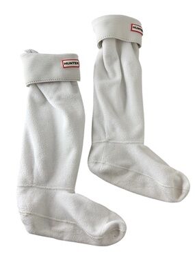HUNTER White Fleece Tall Boot Inserts Socks Booties Warm Size Large